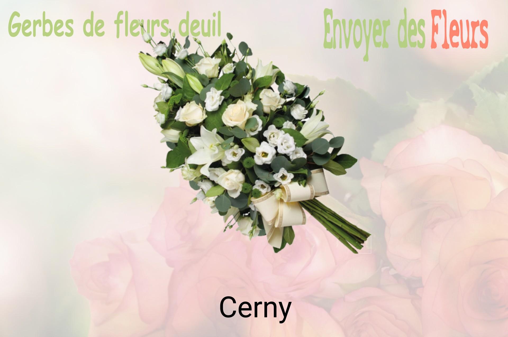 Gerbe de fleurs de deuil livrée à Cerny
